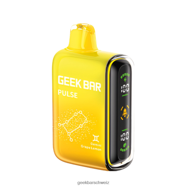 Geek Bar Nikotin - Geek Bar Pulse 15.000 Einweg-Vaporizer 4264850 Zwillinge Traube Zitrone