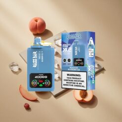 Razz Bar 40000 Züge Pfirsich Eis-Blaubeer Eis Einweg-Vape mit Power Screen Display & Typ-C-Anschluss